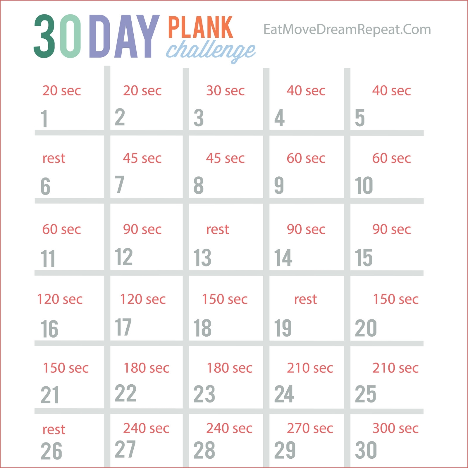 Free Printable 30 Day Plank Challenge Search Results 30 Day intended for Free Printable 30 Day Calendar