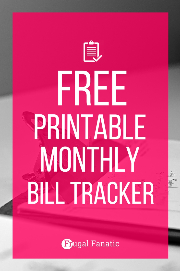Free Printable Bill Tracker: Manage Your Monthly Expenses throughout Free Printable Monthly Bill Payment