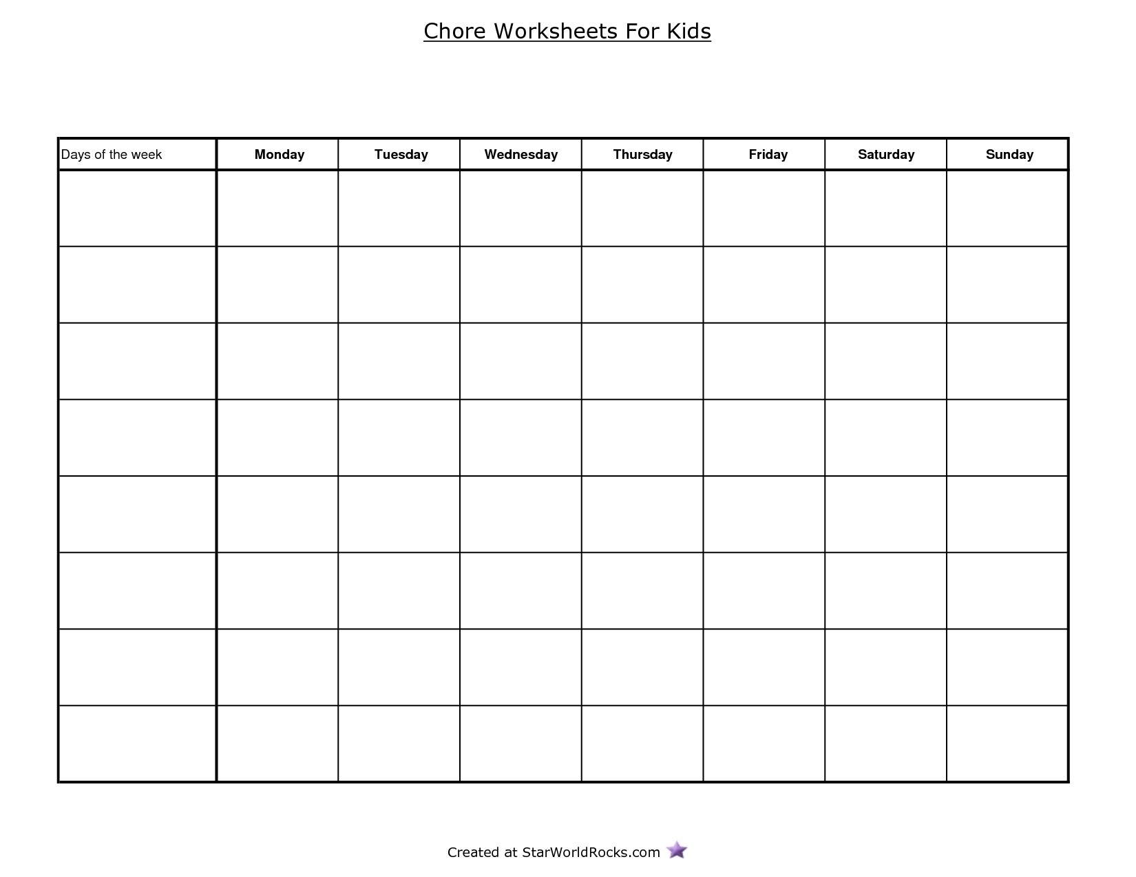 Printable Table Chart 19