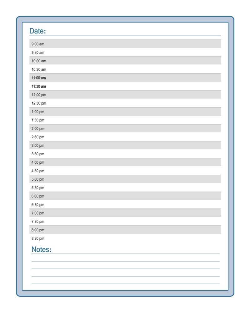 Free Printable Blank Daily Calendar | Printable Forms | Possible inside Printable Time Of Day Calendar
