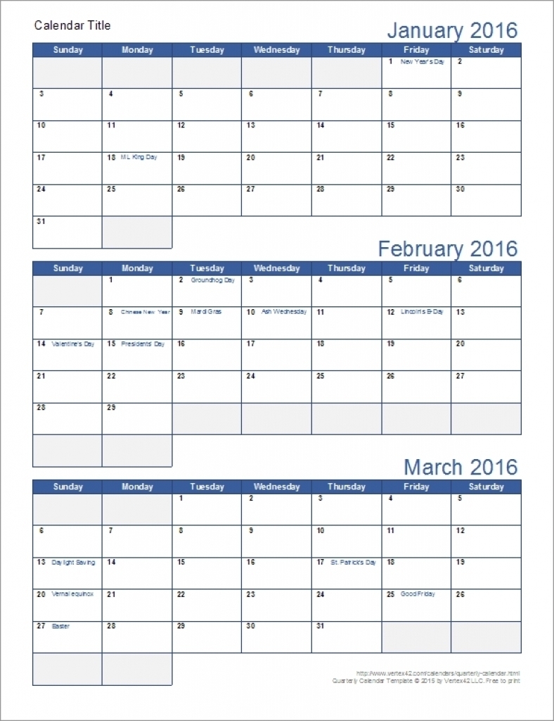 Free Printable Calendar For 3 Months | Template Calendar Printable intended for Calendar Template 3 Months Per Page