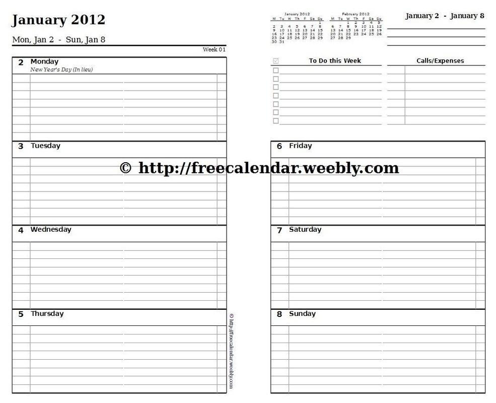 Free Printable Calendar Weekly Planner | Template Calendar Printable regarding Printable Calendar Weekly Planner Free