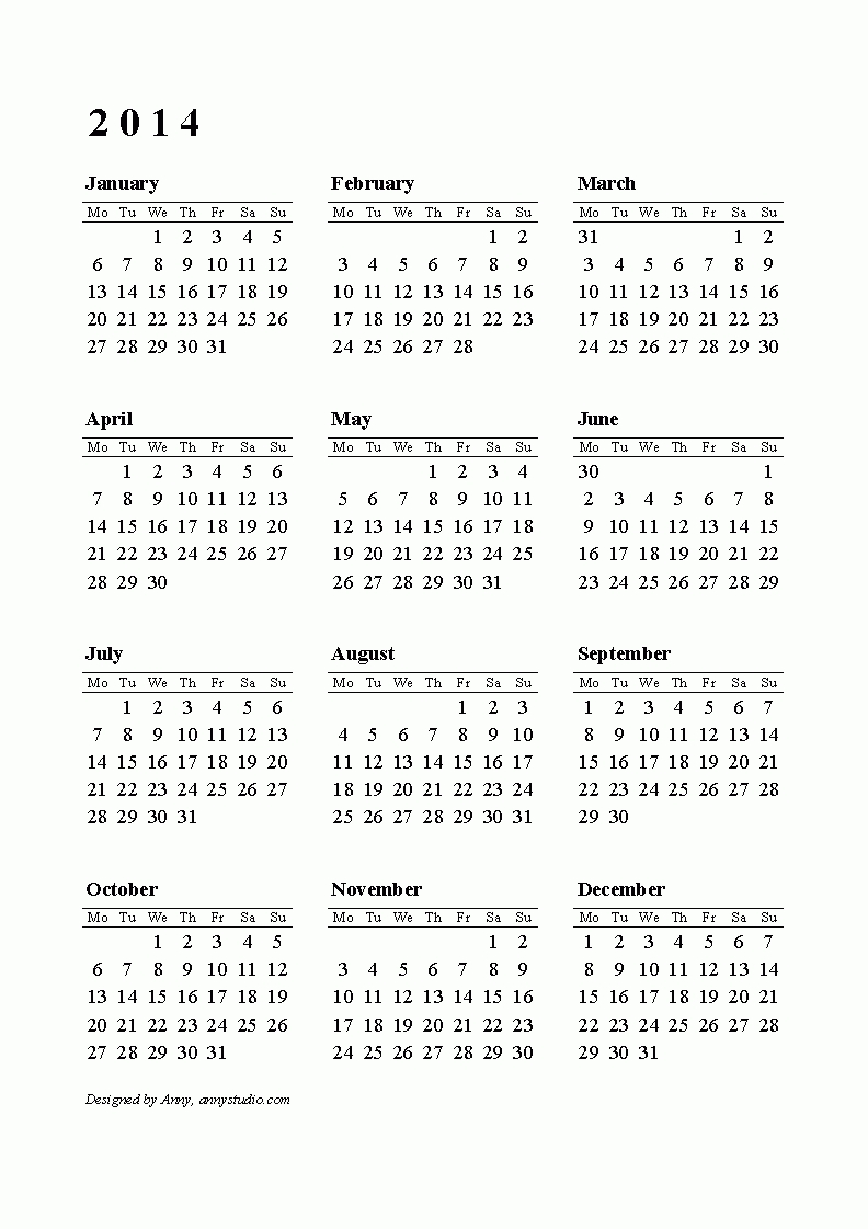 Free Printable Calendars And Planners 2019, 2020, 2021 for Free Printable Calendar Year At A Glance Calendar
