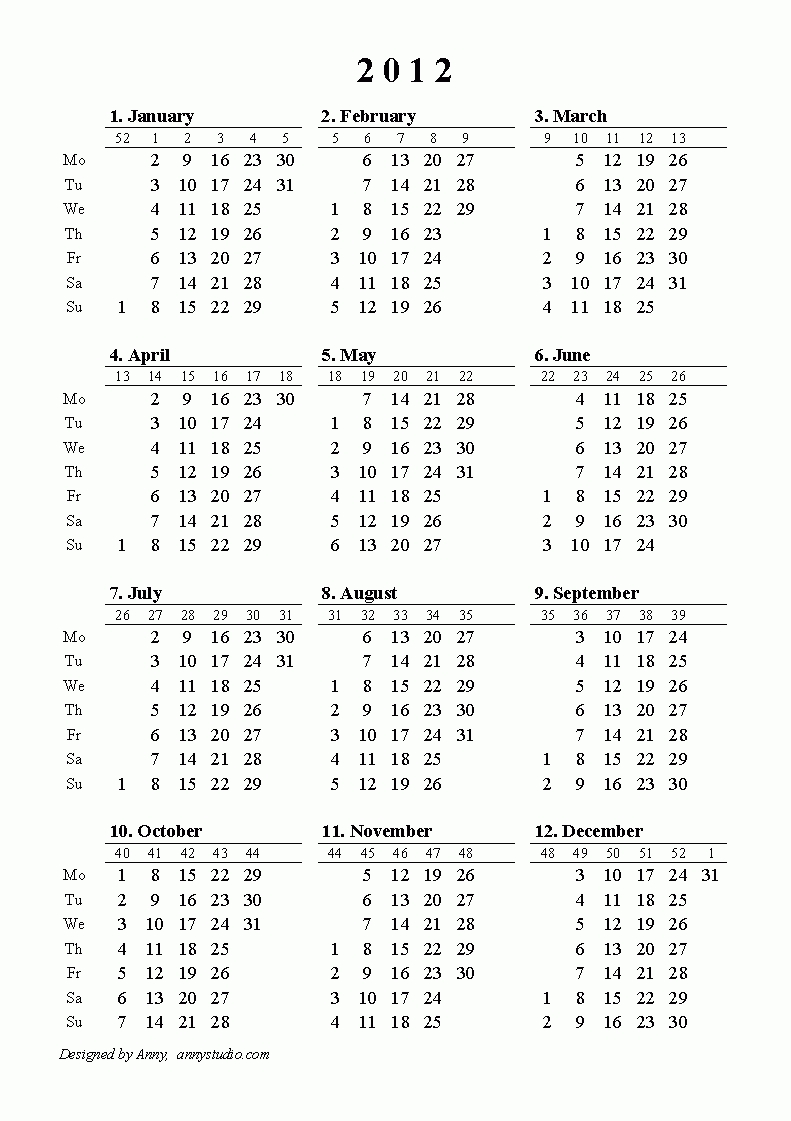 Free Printable Calendars And Planners 2019, 2020, 2021 in Calendar With The Months Number