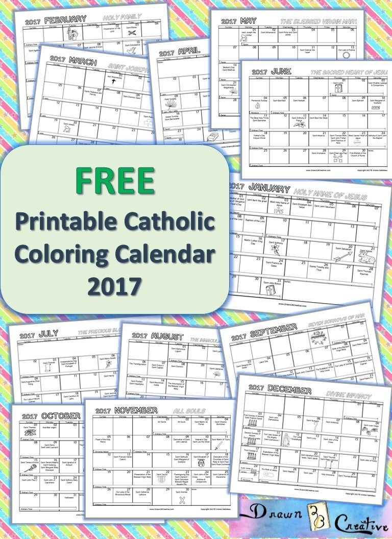 Free Printable Catholic Coloring Calendar 2017 | Pray✝Learn 1 in Free Printable Catholic Liturgical Calendar