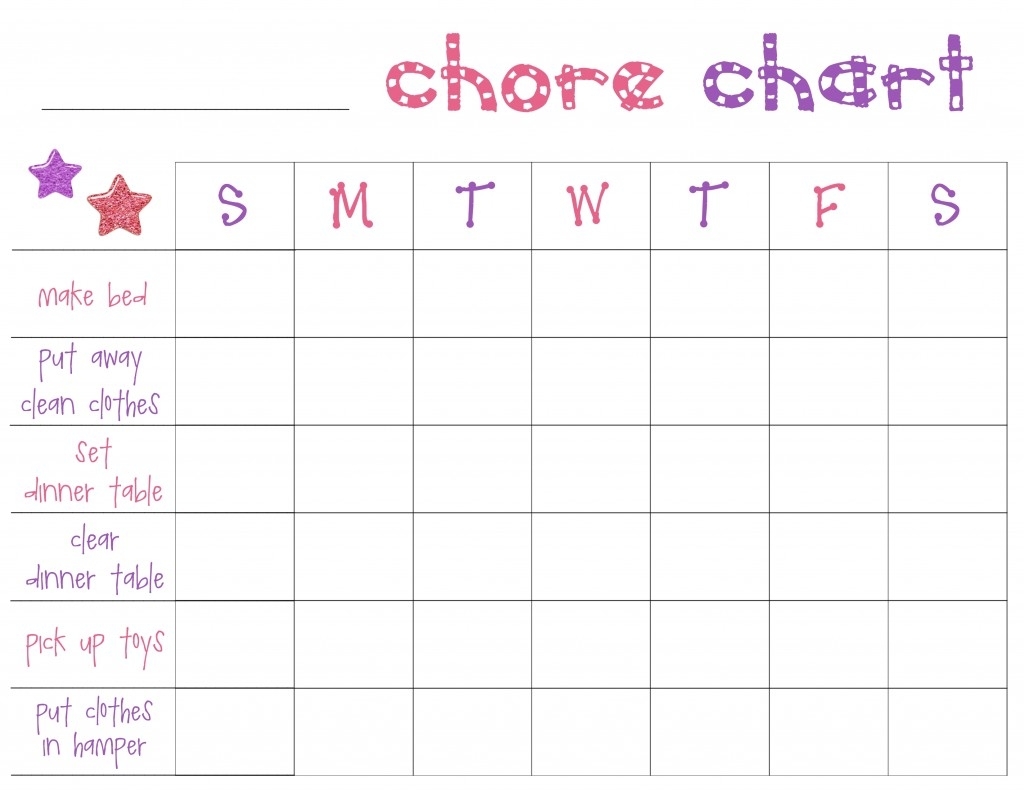 Free Printable Chore Charts For Toddlers - Frugal Fanatic throughout Blank Chore Calendar Printable Week Day 5