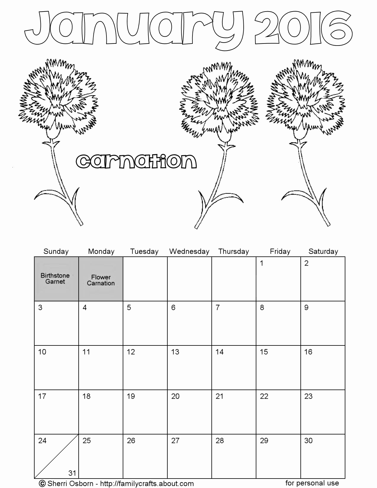 Free Printable Coloring Calendars Artistic January 2016 Printable inside Free Coloring Calendars For June