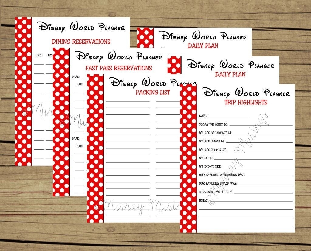 Free Printable Disney World Vacation Planner Freeprintable It S with regard to Disney World Printable Planning Sheets