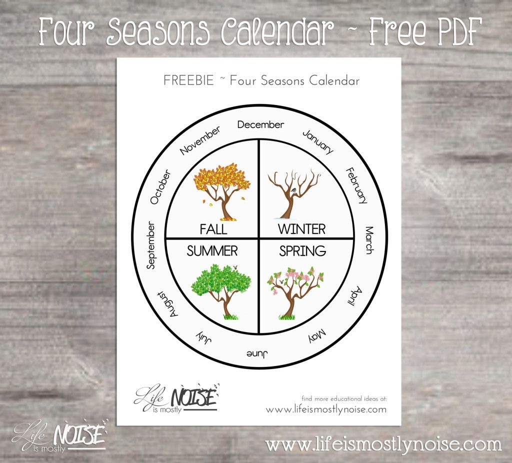 Free Printable - Four Seasons Wheel Calendar. ~ Print, Cut, Laminate inside Blank 12 Month Seasonal Calendar