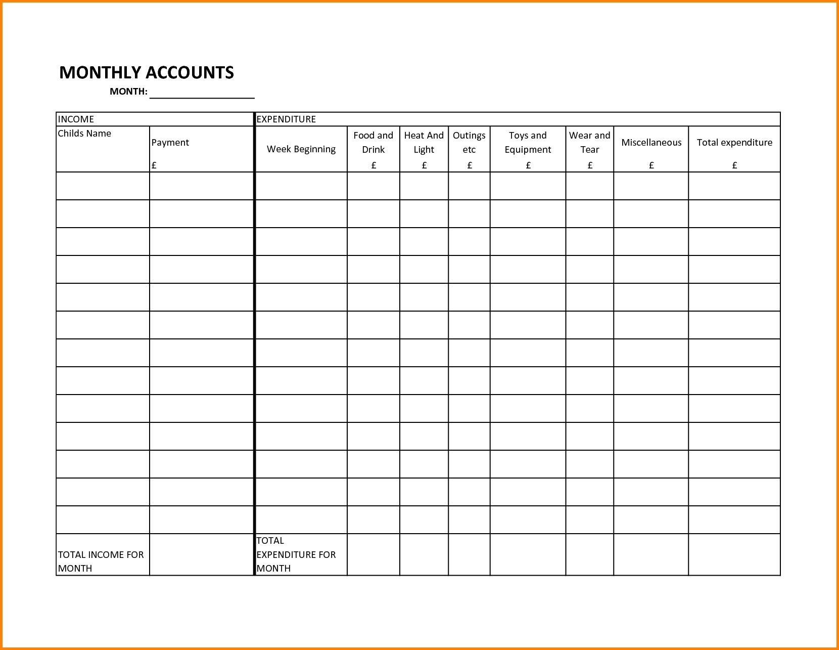 Free Printable Monthly Bill Chart | Template Calendar Printable inside Free Printable Monthly Bill Pay Chart