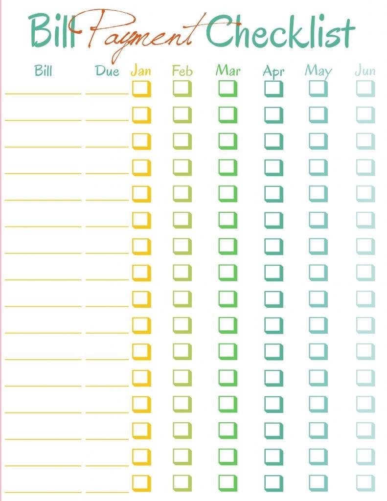 Free Printable Monthly Bill Nt Log Sharedchecklist Template in Free Printable Monthly Bill Payment