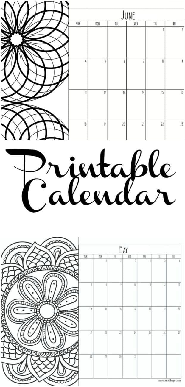 Free Printable Monthly Calendar For Each Year with Printable Month To Month Calendar