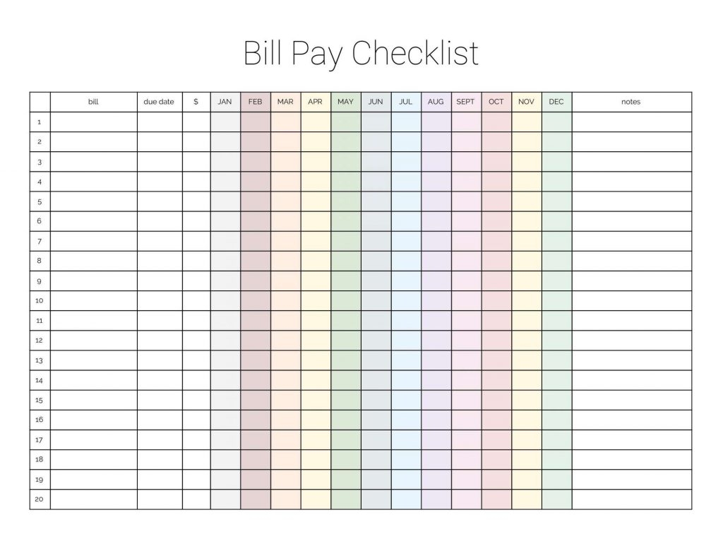 printable spreadsheet for monthly bills