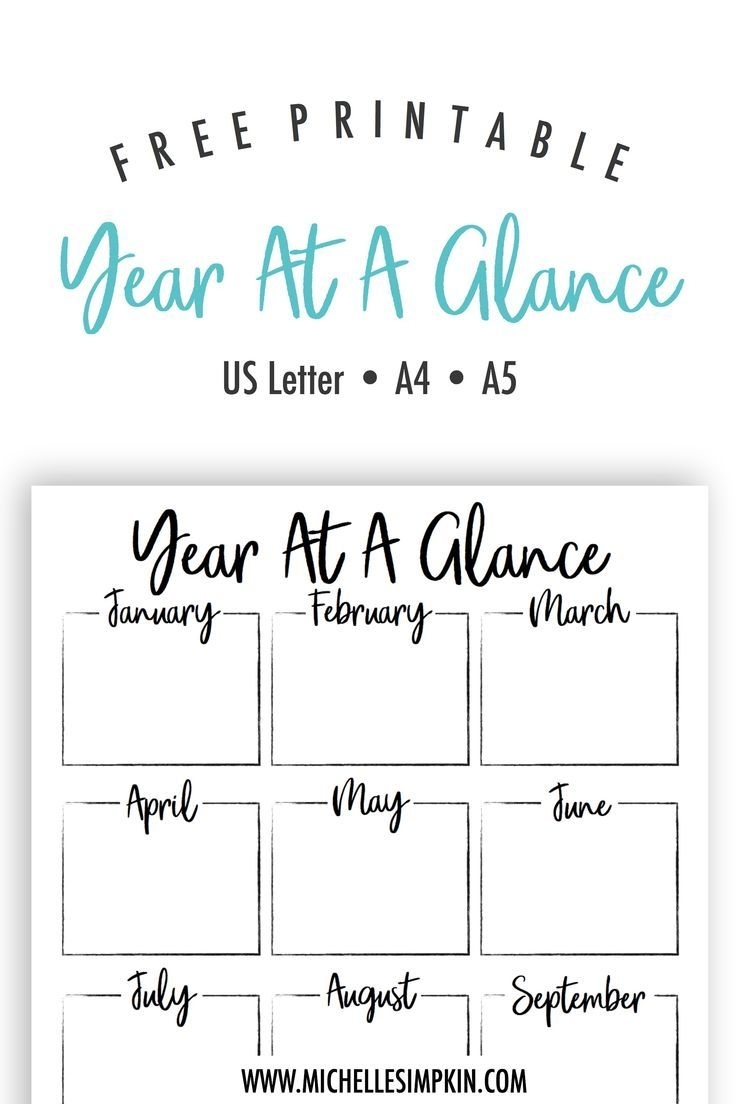 Free Printable - This Year At A Glance Printable Will Help You Plan in Year At A Glance Template