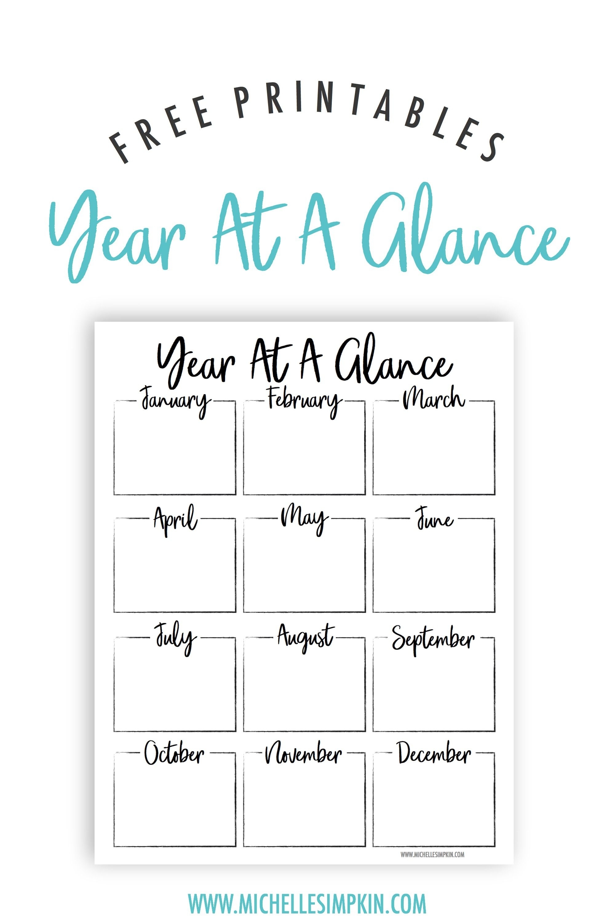 Free Printable - This Year At A Glance Printable Will Help You Plan with Year At A Glance Printable