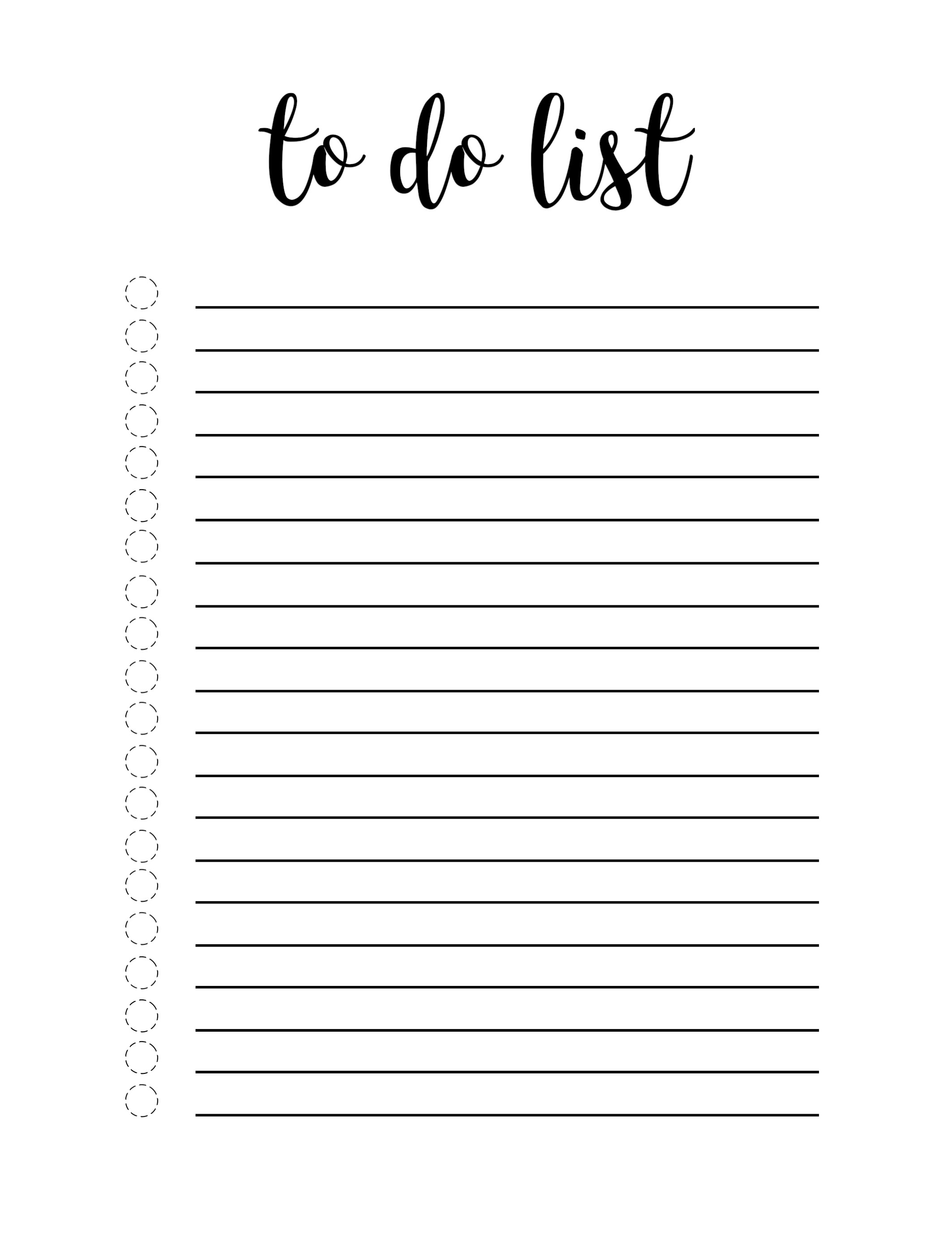 free printable daily to do checklist monday through friday