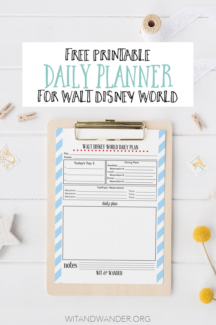 Free Printable Walt Disney World Daily Planner - Our Handcrafted Life with regard to Disney World Printable Planning Sheets