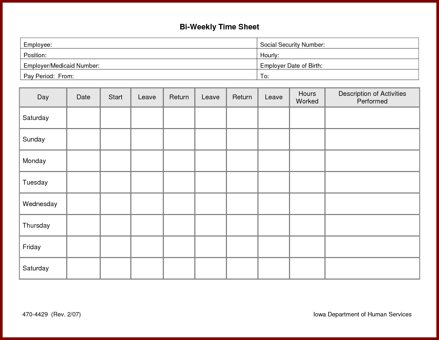 Free Time Tracking And Timesheet Templates For Your Business : Violeet throughout Printable Blank Hourly Income Worksheet