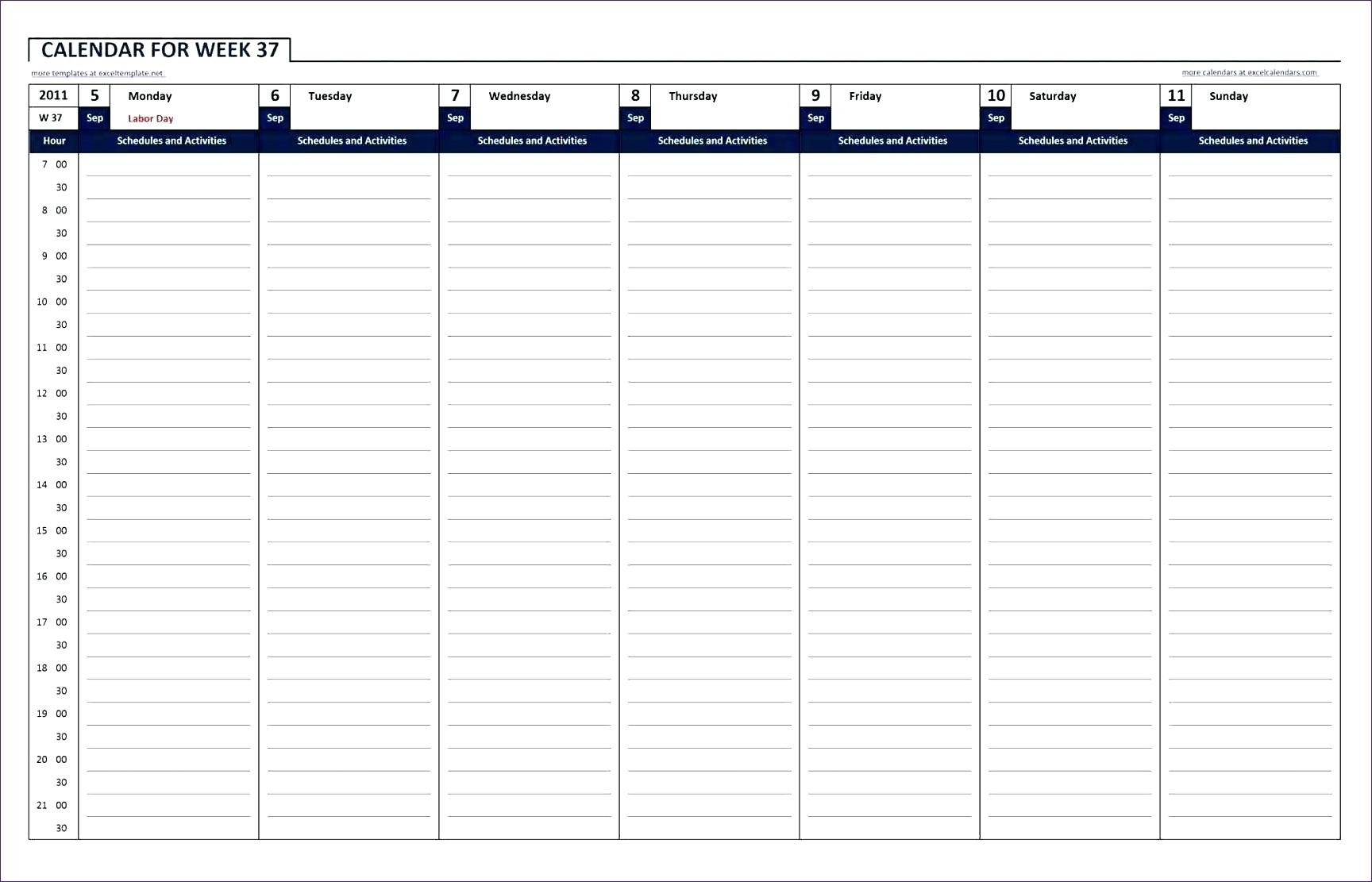 Free Weekly Hourly Schedule Template Hour Printable Calendar For pertaining to Weekly Calendar By Hour Printable