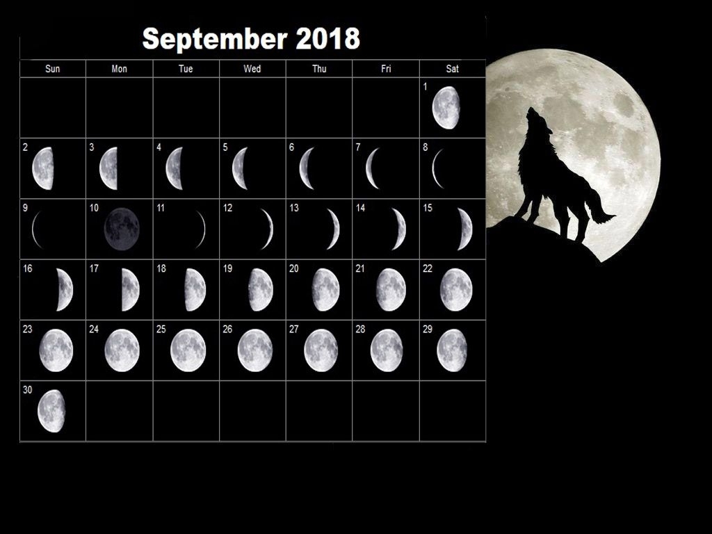 Full Moon Calendar September 2018 | Full Moon Calendar 2018 | Moon inside 12 Month Calendar Based On Lunar Cycles