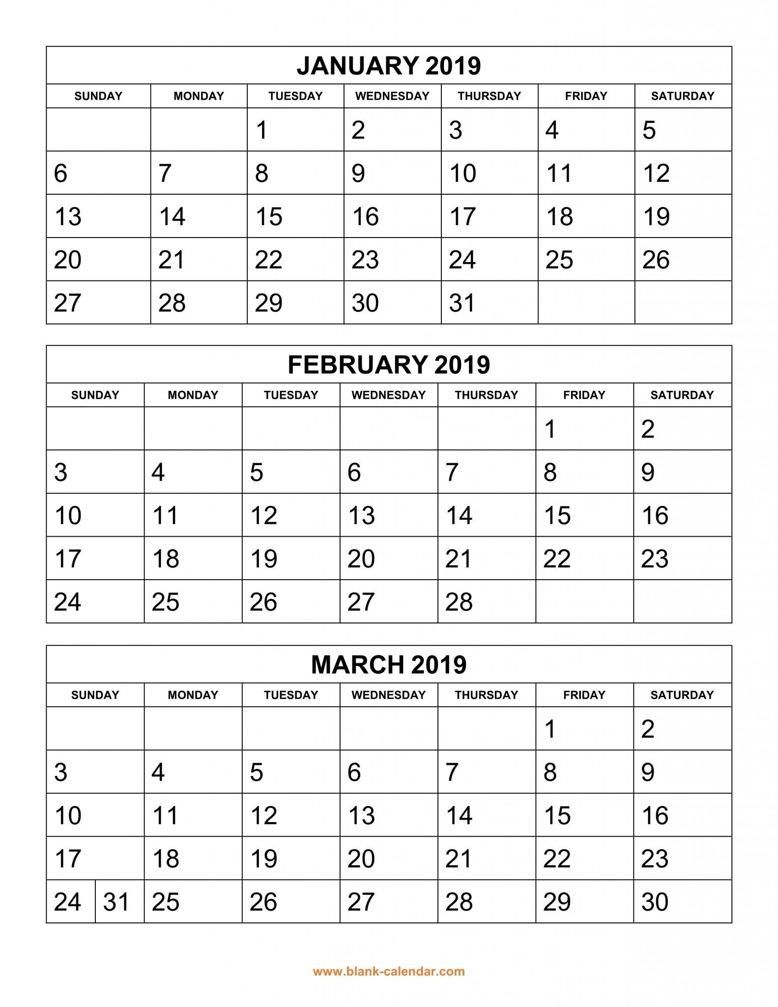 Get Free 2019 3 Month Calendar Templates Printable Download | Top 10 inside Free Printable 3 Month Calendar Template