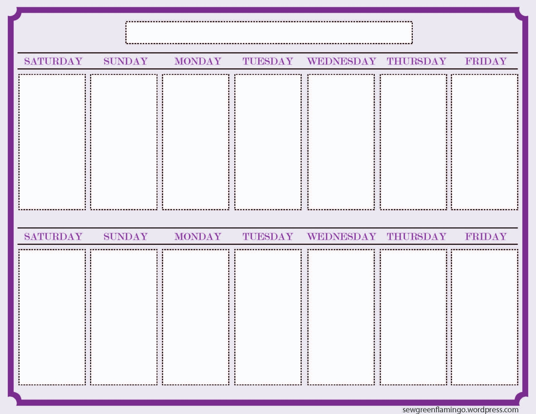 Getting Organized! 2-Week Planner | This Week pertaining to 2 Week Calendar Printable Free