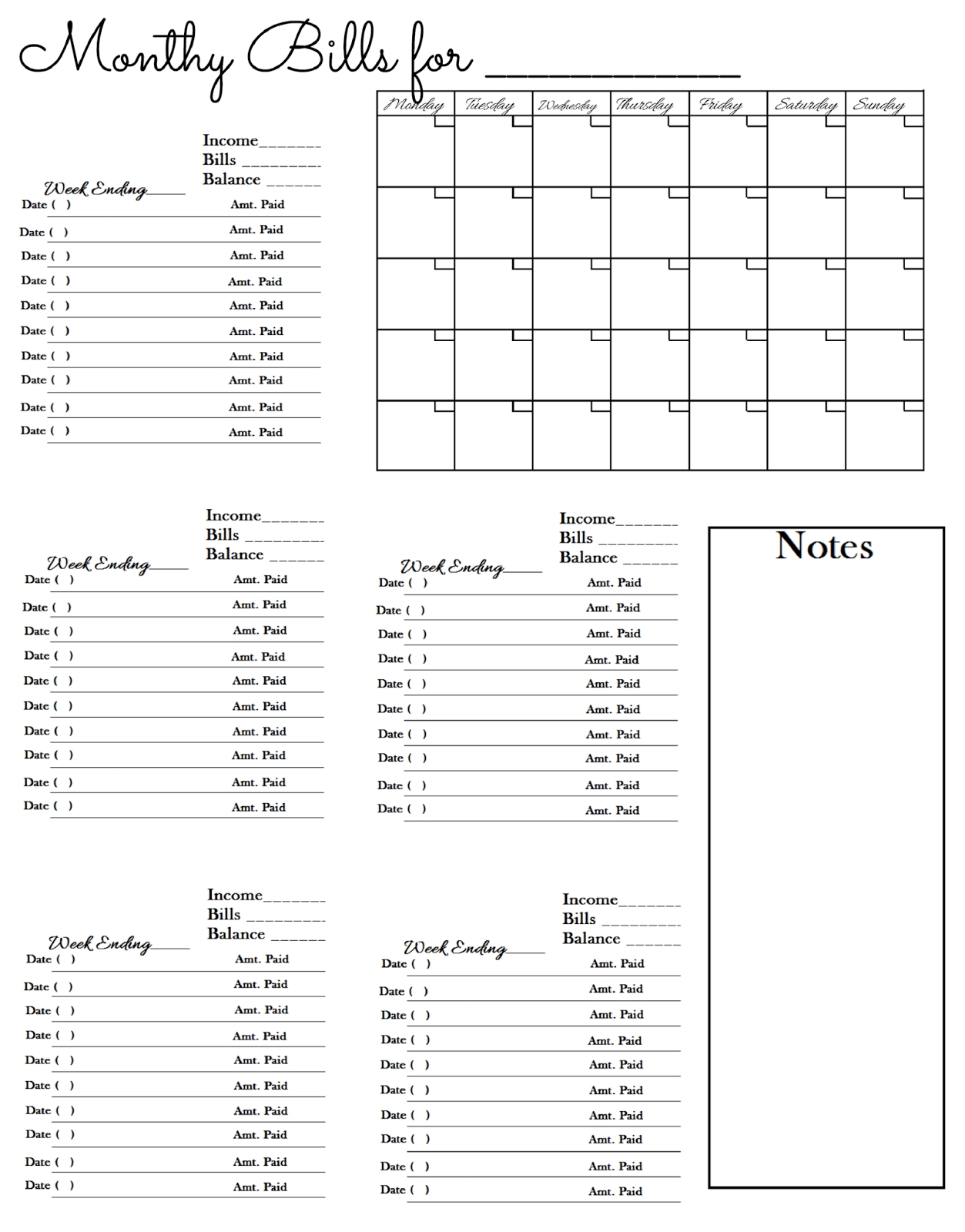 Glenda&#039;s World : Worksheet To Keep Track Of Paid Monthly Bills intended for Custom Worksheet Monthly Bill Payment