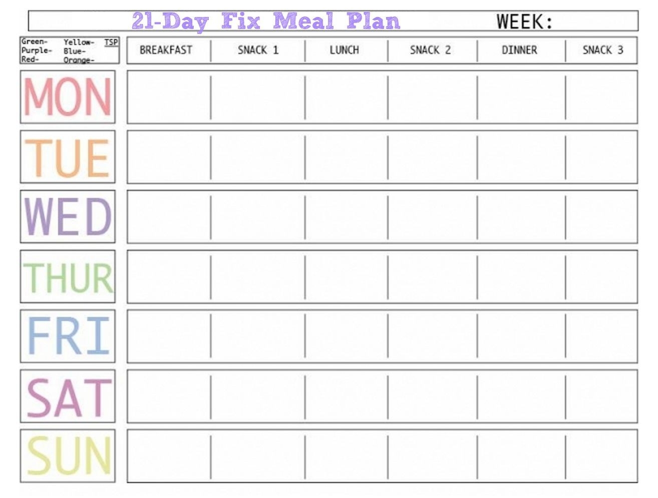 Here Is A Blank Meal Plan Template You Can Use. (Diet Plan Printable in 7 Day Meal Planner Template