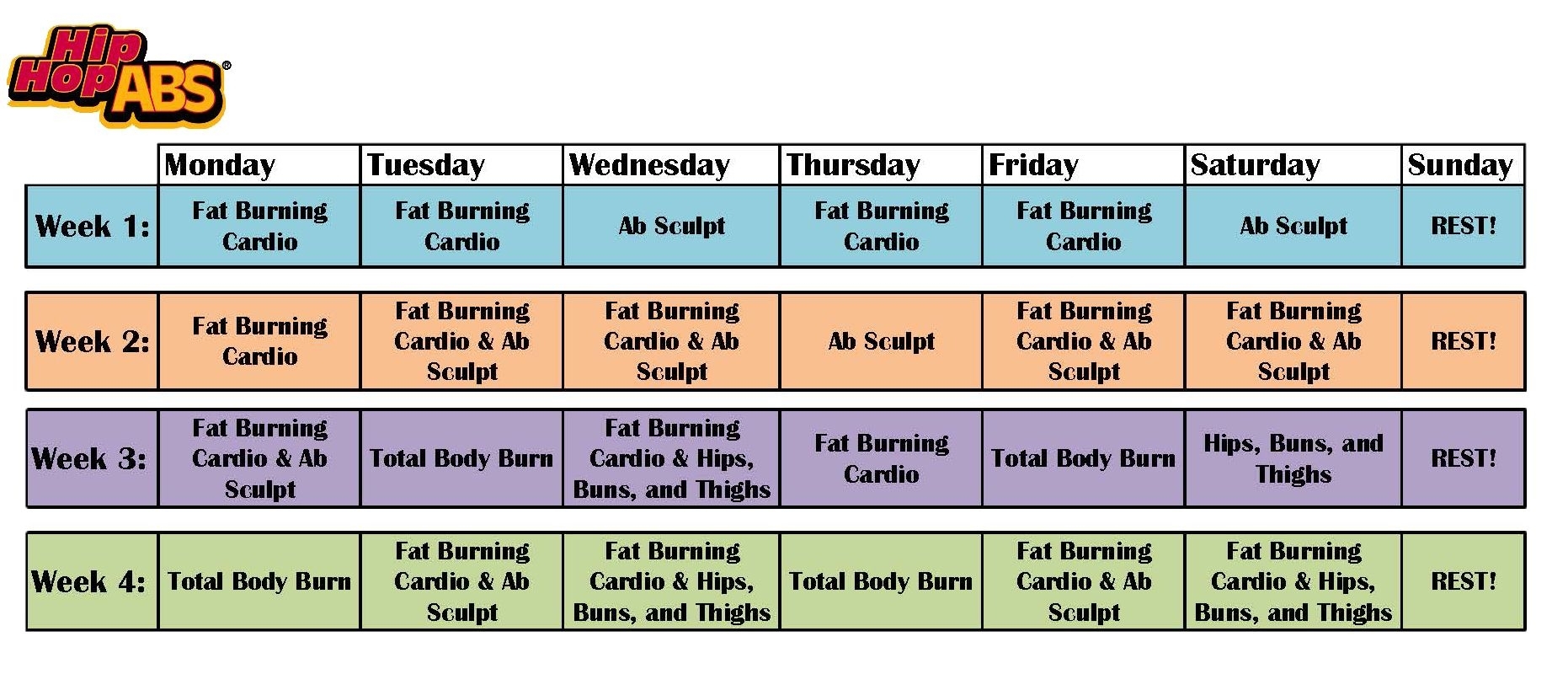 Hip Hop Abs Calendar 4 Weeks &gt;&gt; Just Got This Workout. Hoping To pertaining to Hip Hop Abs Month 2 Calendar