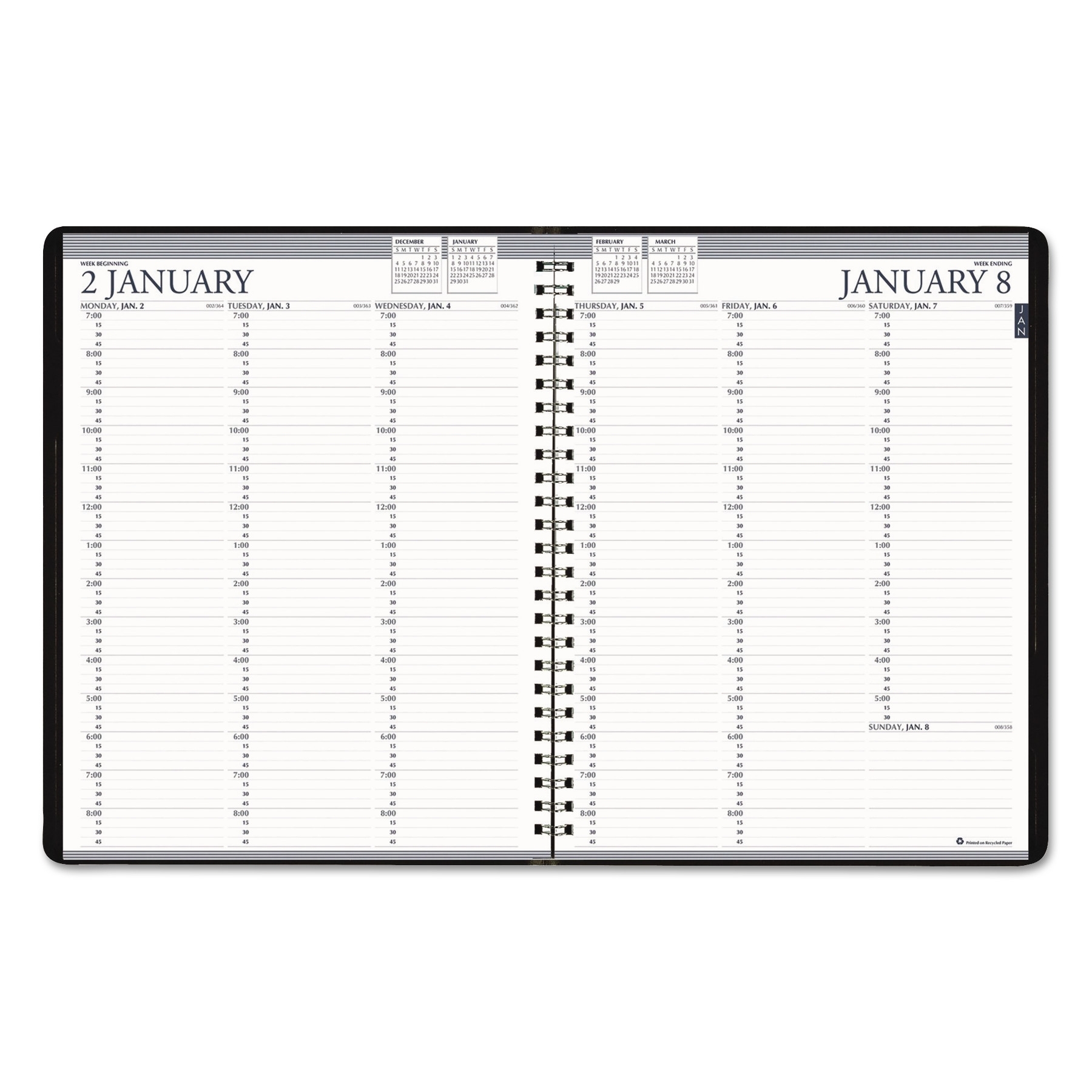 House Of Doolittle Recycled Two-Year Professional Weekly Planner, 8 in 8 Days A Week Planner