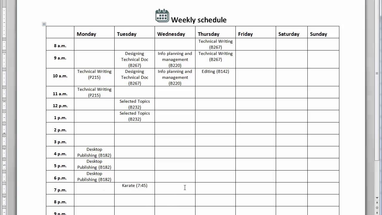 How To Create A Weekly Schedule - Youtube inside How To Create A Weekly Calendar