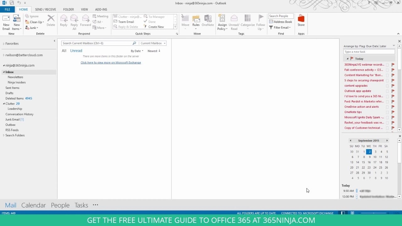 How To Show Your Calendar And Tasks In The Outlook 2013 Inbox - Youtube throughout How To See A Calendar In Outlook