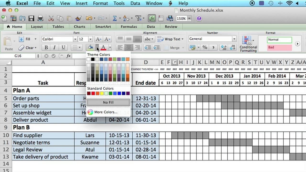 How To Use A Monthly Schedule In Microsoft Excel : Using Ms Excel for Monthly Route Schedule Template Free