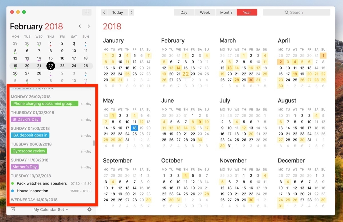 How To View All Events As A List In Your Mac&#039;s Calendar App - Macrumors inside 3 Months In One Calenadar