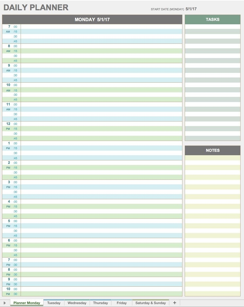 excel daily time tracking template