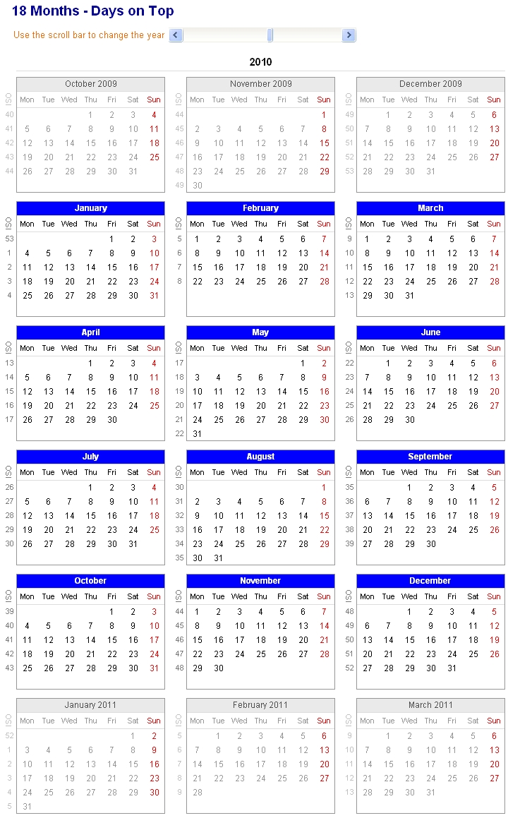 Image Of Adjustable And Printable Excel Calendar - 18-Month Calendar throughout Numbers Days Of The Month