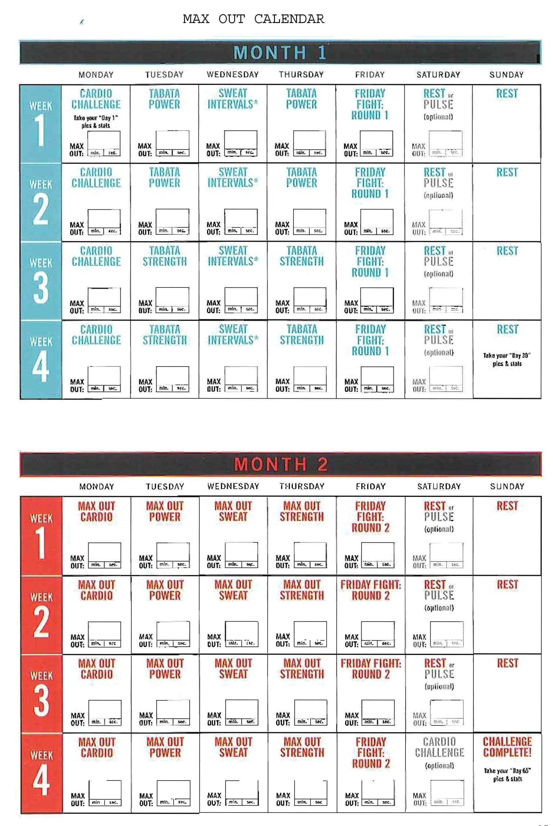 Insanity Max 30 Calendar Pdf | Template Calendar Printable pertaining to Insanity Max 30 Calendar Month 2