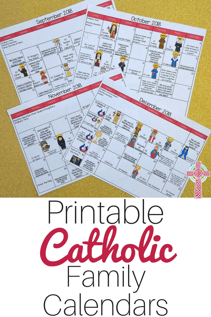 Interactive Catholic Monthly Calendar Bundle - The Kennedy Adventures! within Free Printable Catholic Liturgical Calendar