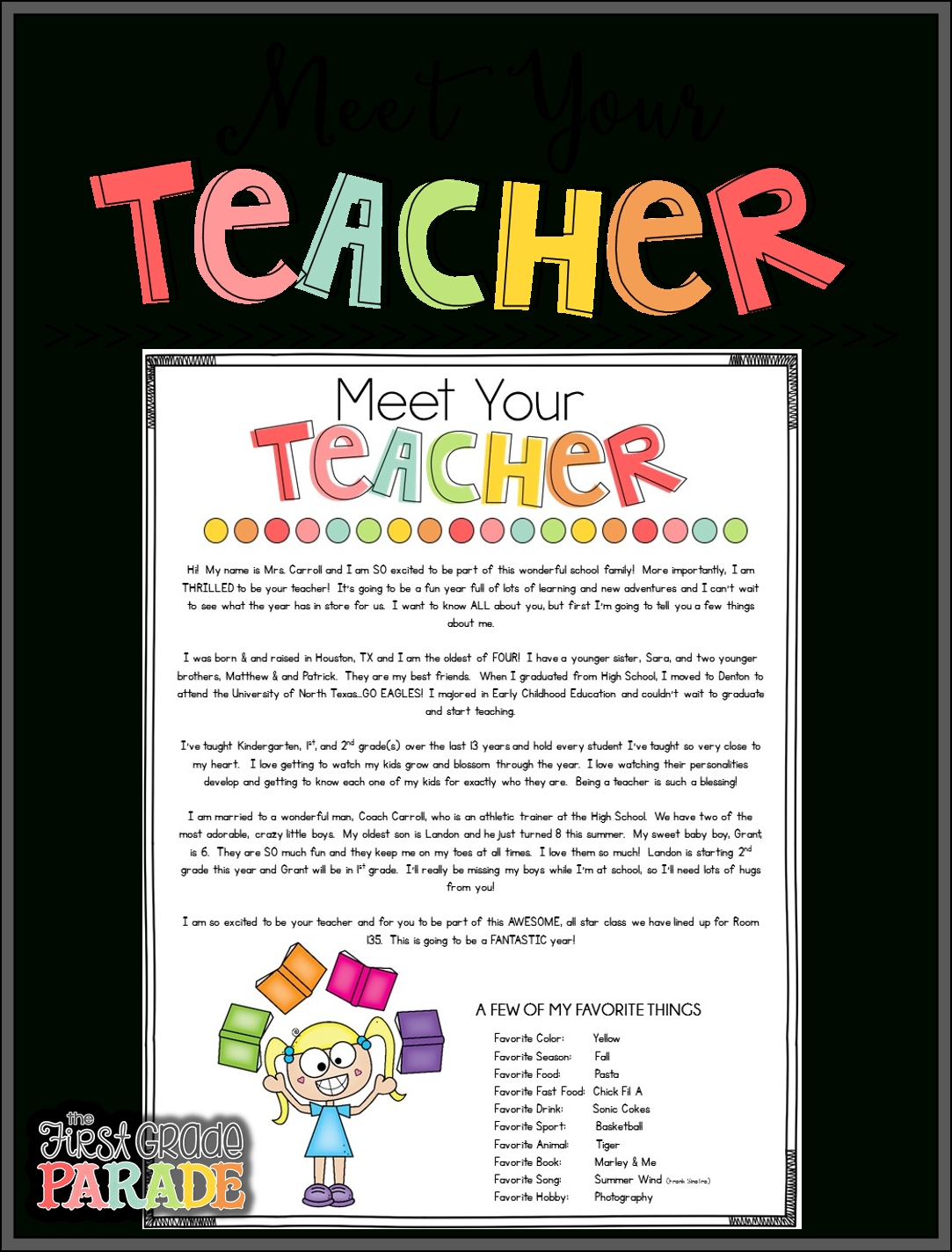 Is My Child Ready For Kindergarten Checklist Template Samples Meet regarding A Few Of My Favorite Things Template