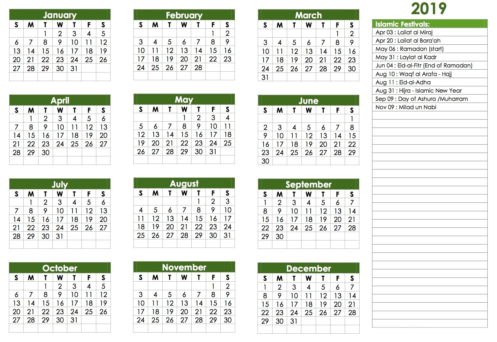Islamic Calendar 2019 I Hijri Calendar 1440 - One Platform For in Which Day Are We In Arabic Calendar