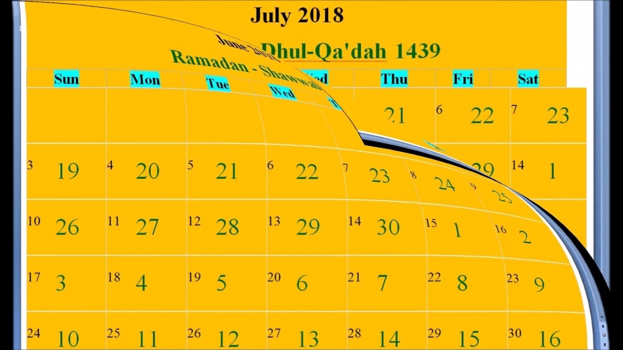 Islamic Hijri Calendar 2018 Based On Saudi Arabia - Youtube for Islamic Calender In Saudi Arabia