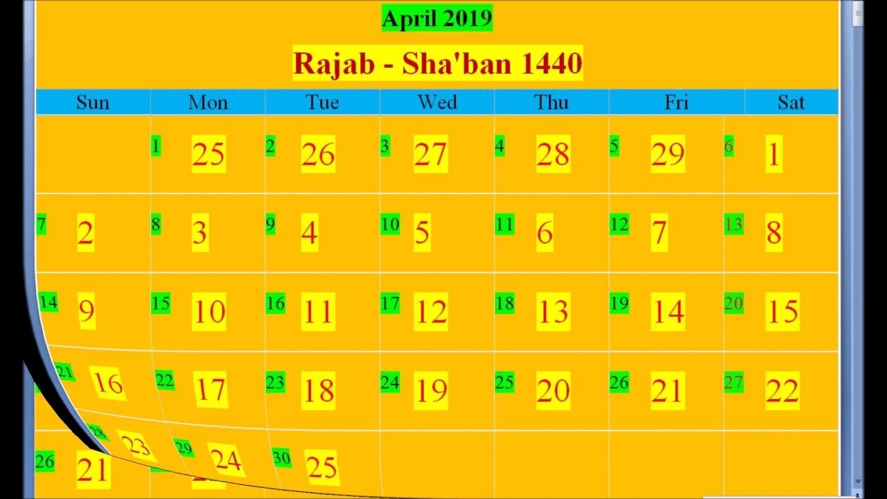 Islamic Hijri Calendar 2019 Based On Saudi Arabia - Youtube in Islamic Calender In Saudi Arabia