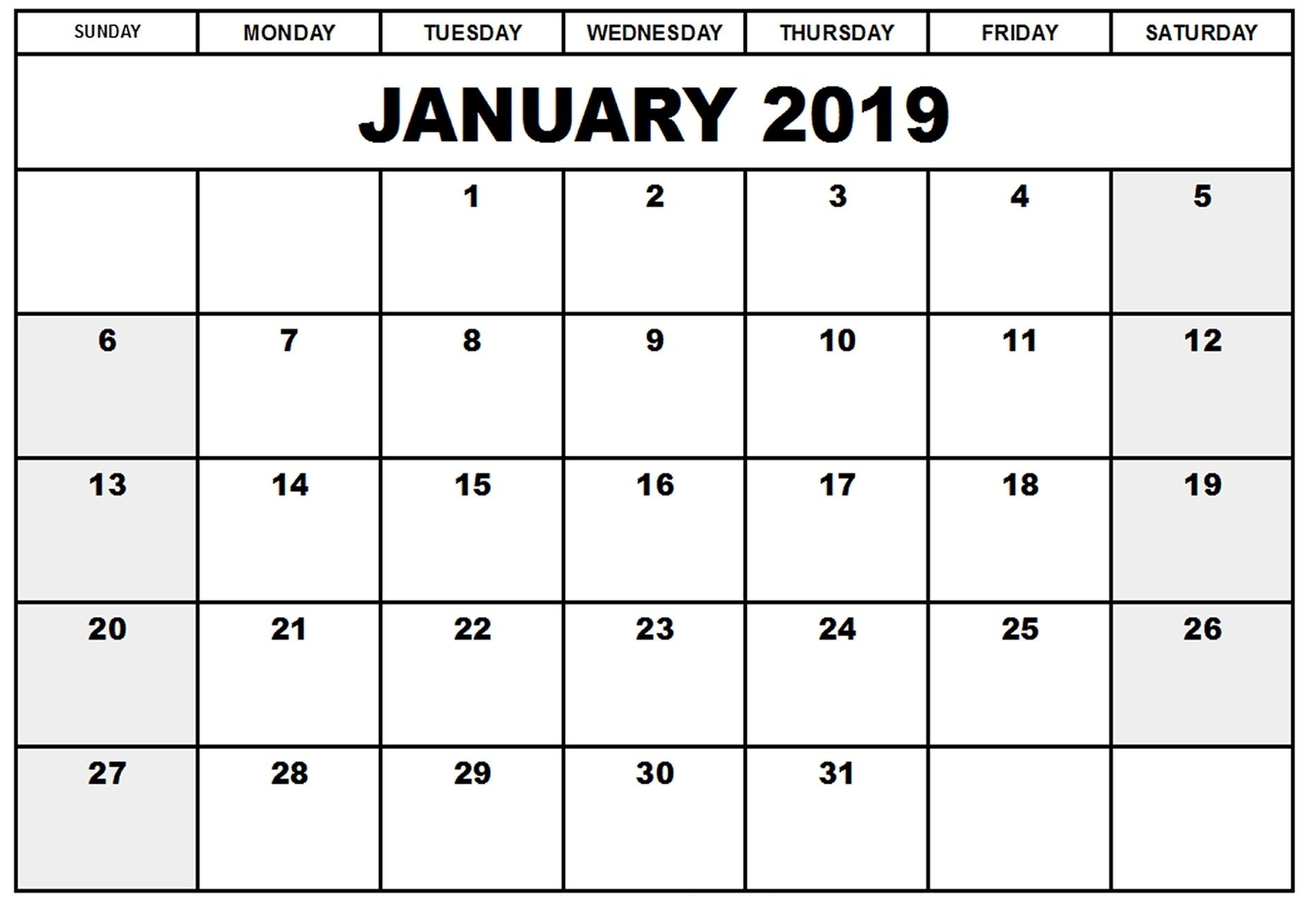 January 2019 Calendar Word #printable #calendar #calendar2019 with 12 Month Calendar Word Template