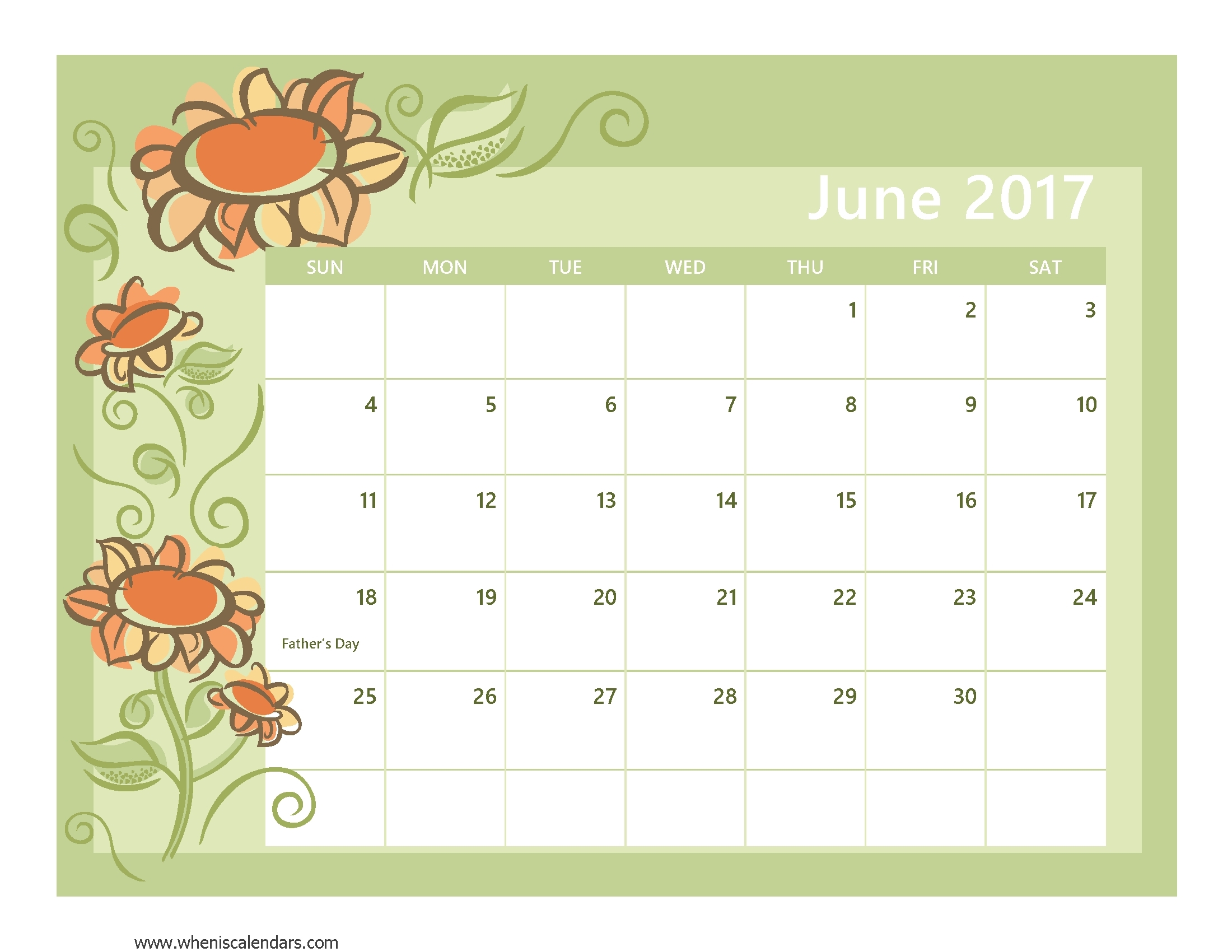 June 2017 Calendar With Holidays | Printable 2017 Calendars pertaining to Blank 12 Month Seasonal Calendar