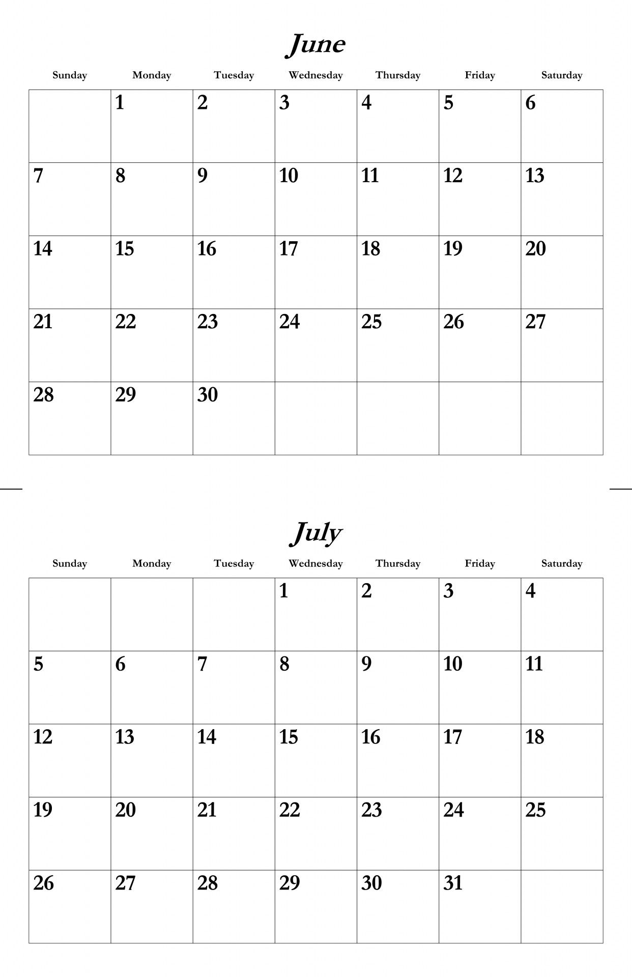 June And July 2015 Calendars - Cocu.seattlebaby.co for Calendar For June And July