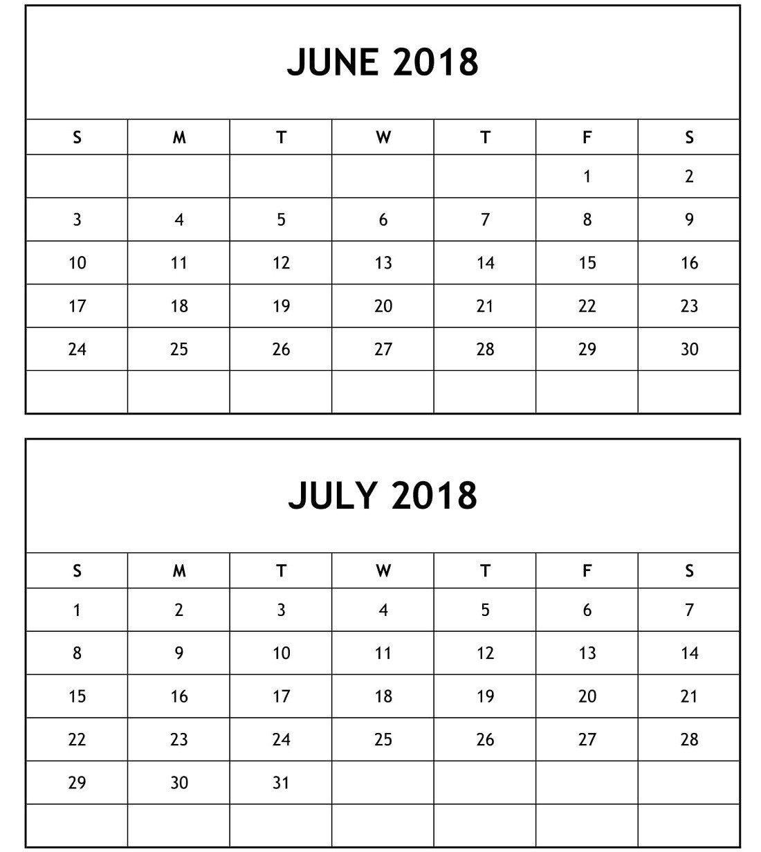 June July 2018 Calendar 12 June And July Calendar | Settoplinux intended for Calender For June And July