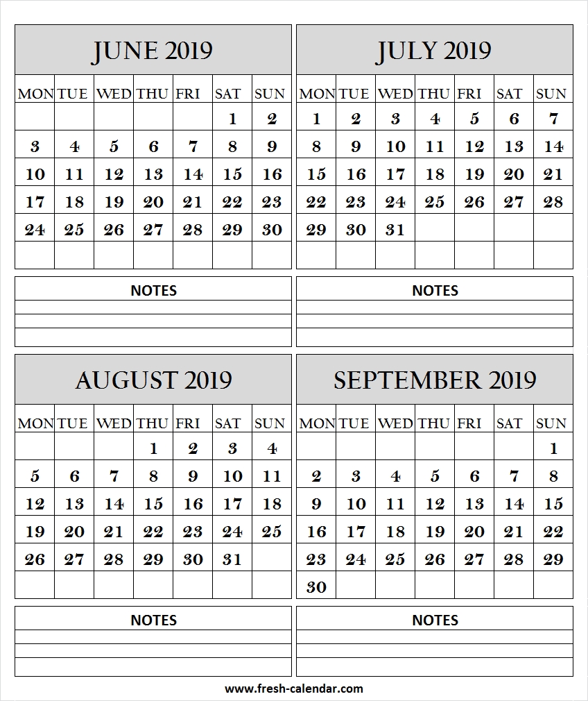 June July August September 2019 Calendar With Lines | 2019 Templates pertaining to Month Of August Calendar With Lines