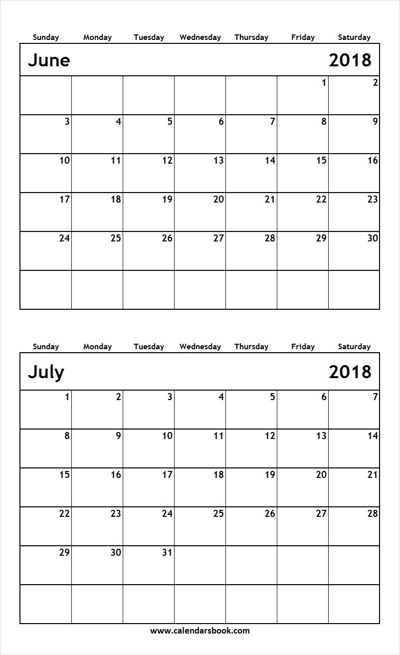 June July Calendar 2018 With Notes | June 2018 | July Calendar, 2018 regarding 2 Month Calendar Template June July