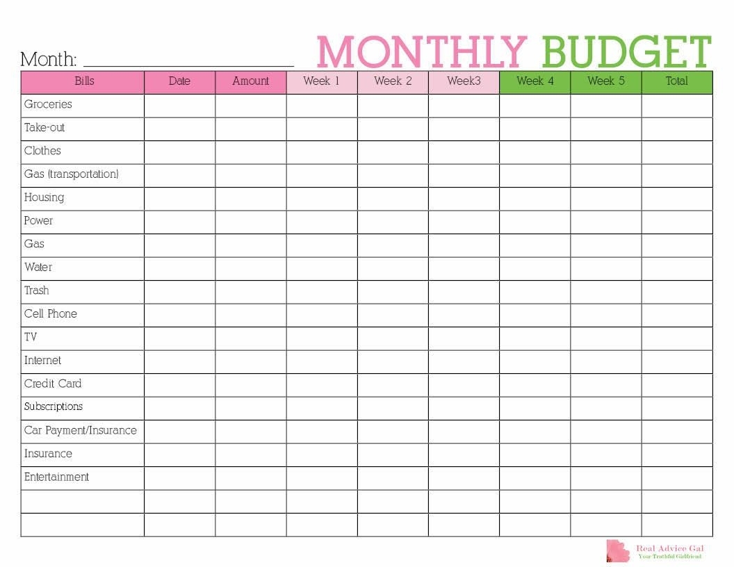 budget calendar mishell