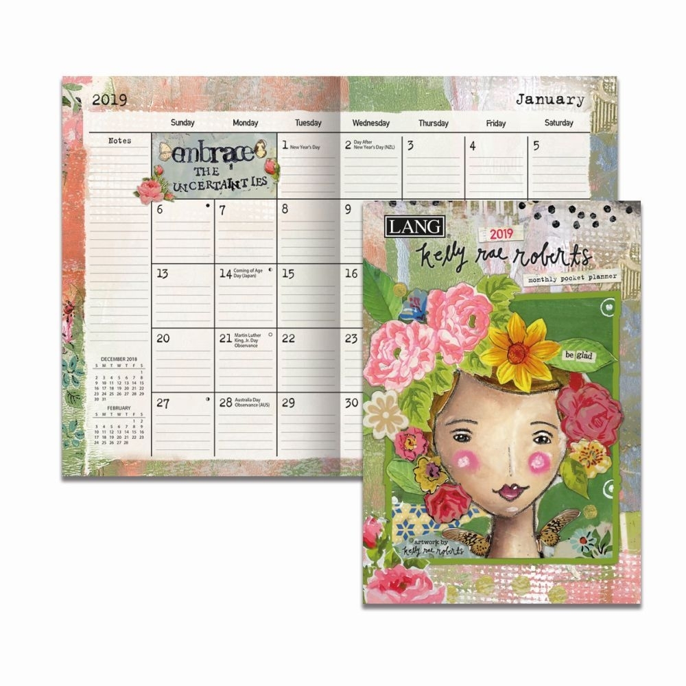 Kelly Rae Roberts 2019 Monthly Pocket Planner | Calendars intended for At A Glance Daily D Monthly Calendar